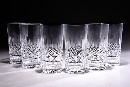 Waterford 5.5" Lismore Crystal Highball Glasses Tumblers Set Of 6