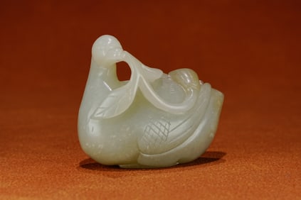 Jade Goose Figure Ornament