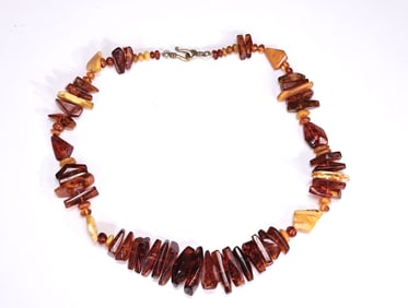 Vintage Baltic Amber Egg Yolk Color Necklace