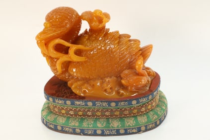 Shoushan Tianhuang Carved Goose Shape Ornament