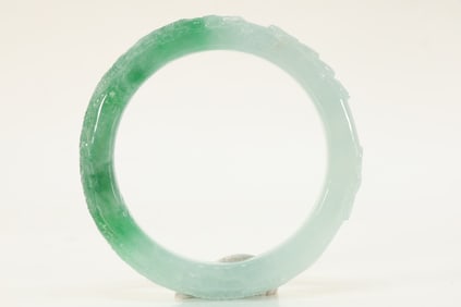 Jadeite Carved Dragon Pattern Bangle