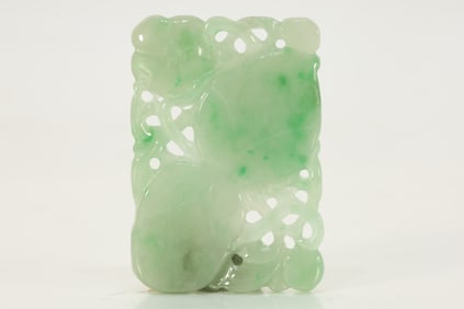 Jadeite Carved Flower Pattern Pendant