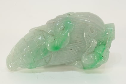 Jadeite Carved Reishi Mushroom Shape Ornament
