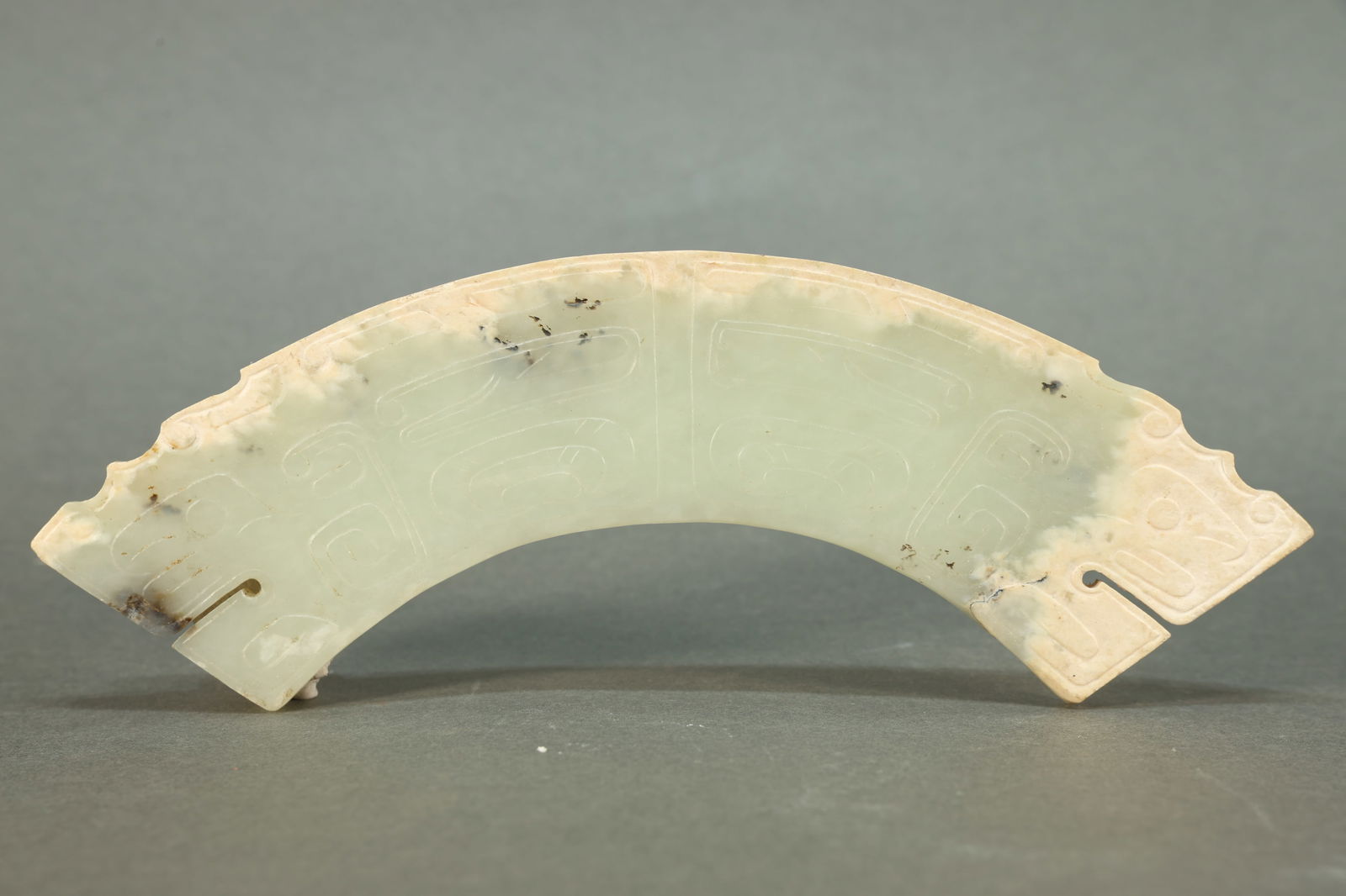 Jade Carved Dragon Shape Bi (1 of 8)