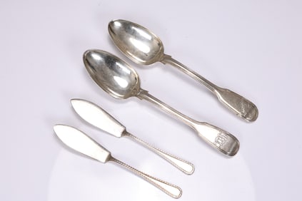 William Eaton 1837 London Sterling Silver Spoon And J B Chatterley & Sons Knife