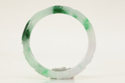 Jadeite Carved Flower Pattern Bangle