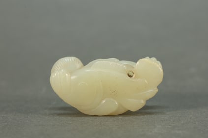 Jade Carved Fish Shape Ornament