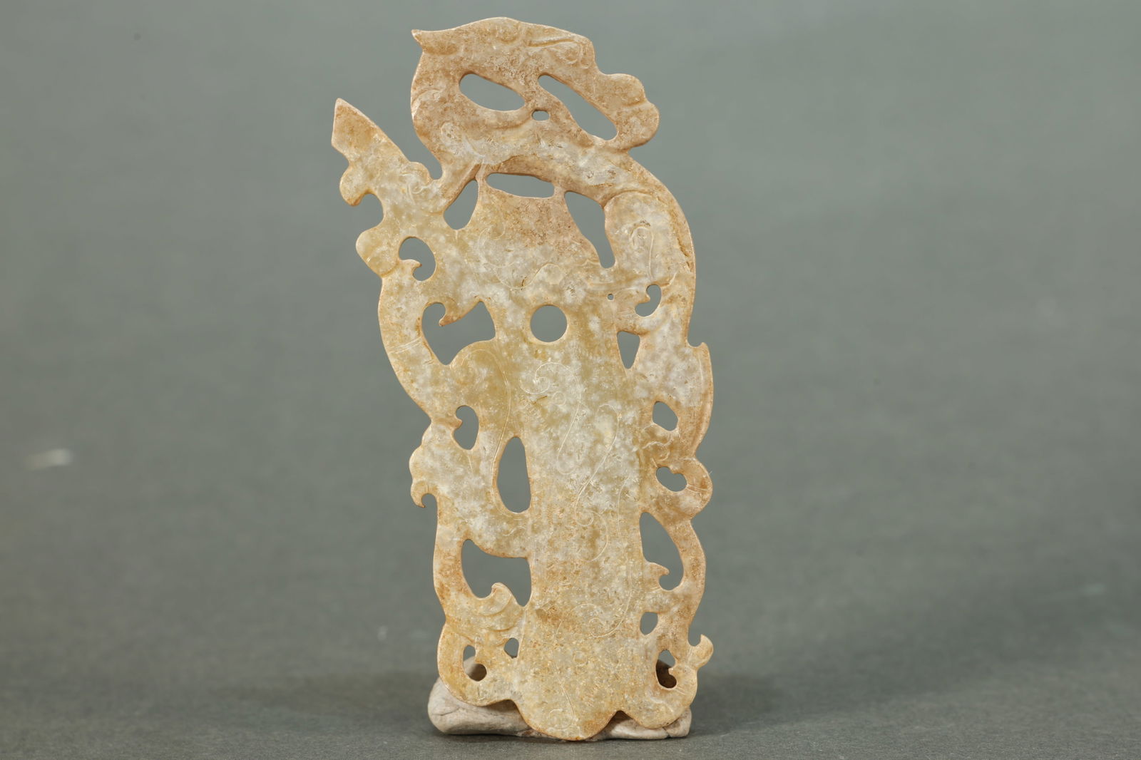 Jade Carved Dragon Shape Bi (1 of 4)
