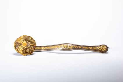 Gilt Silver Carved Cloud Pattern RuYi Ornament