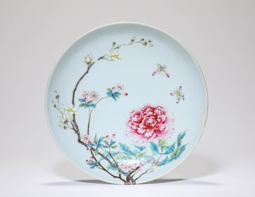 Famille Rose Flower Pattern Porcelain Plate