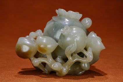 Jade Child with Pomegranate Figure Ornament
