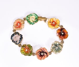 Joan Rivers Enamel Multi-Color Floral Bracelet