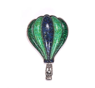 Turquoise Malachite Lapis Sterling Silver Hot Air Balloon Pendant/Brooch