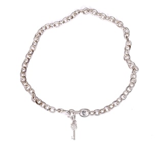 Judith Ripka Sterling Silver Key To My Heart Necklace