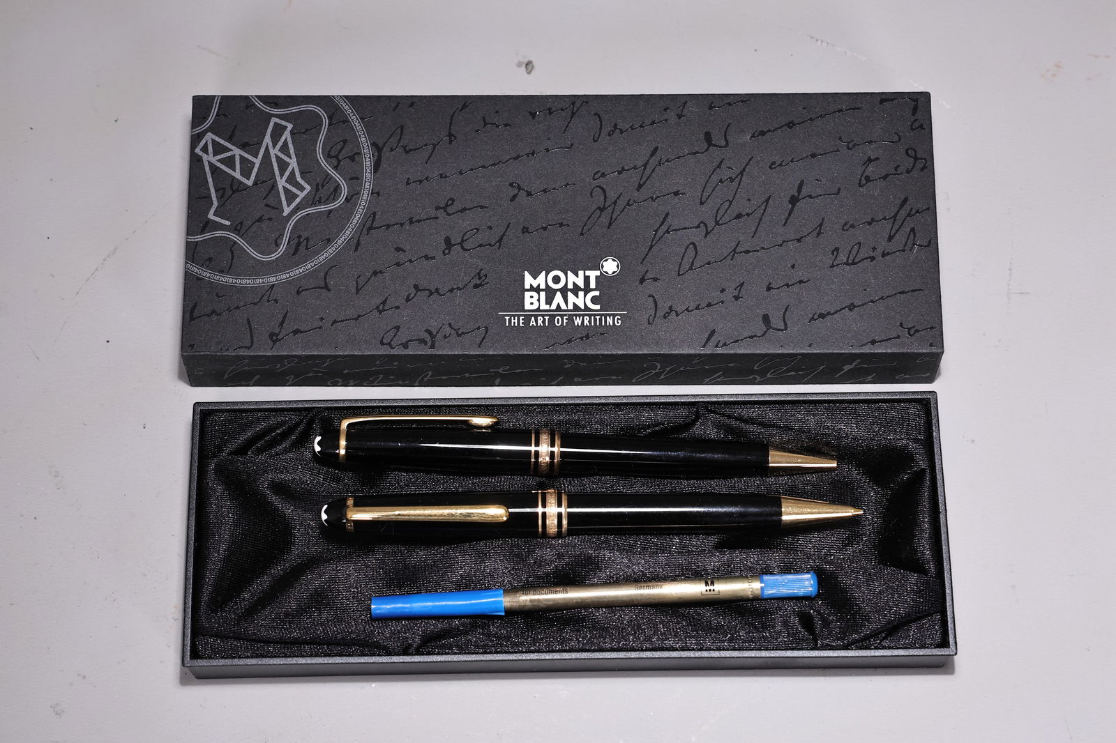 Two Montblanc Medium Rollerball Pen Black With Refill (1 of 5)