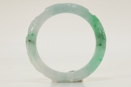 Jadeite Carved Dragon Pattern Bangle