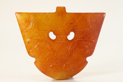Liangchu Jade Carved Beast Face Pattern Bi