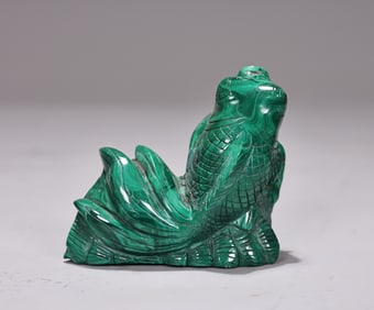 Natural Malachite Carved Blowfish Figure