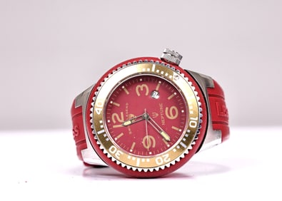 Swiss Legend Neptune Red Camouflage Red Silicone Watch In Box