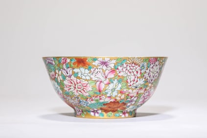 Famille Rose Flower Pattern Porcelain Bowl