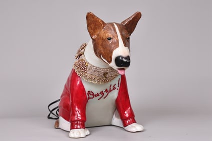 1988 Spuds Mackenzie Blow Mold Red Bud Light Dazzle Dog Statue