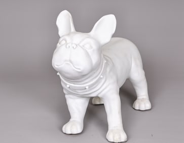 White French Bulldog Mannequin Statue