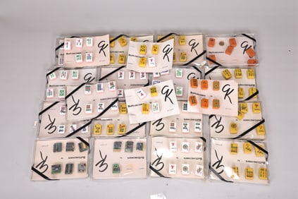 Collection Of Decorative Mahjong Tiles Buttons