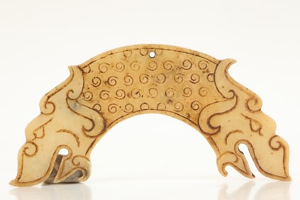Jade Carved Dragon Shape Bi