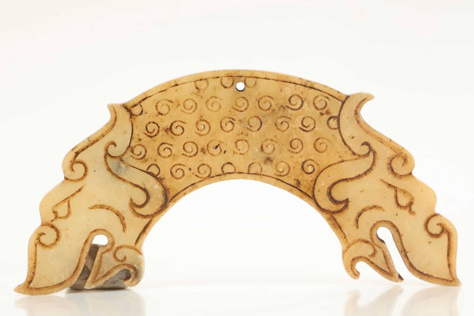 Jade Carved Dragon Shape Bi (1 of 6)