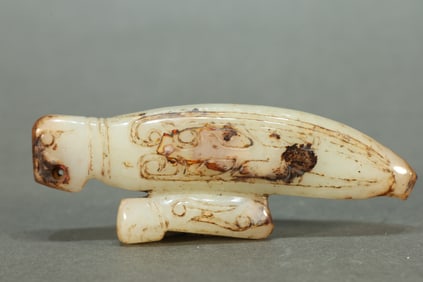 Jade Carved Mantis Shape Ornament