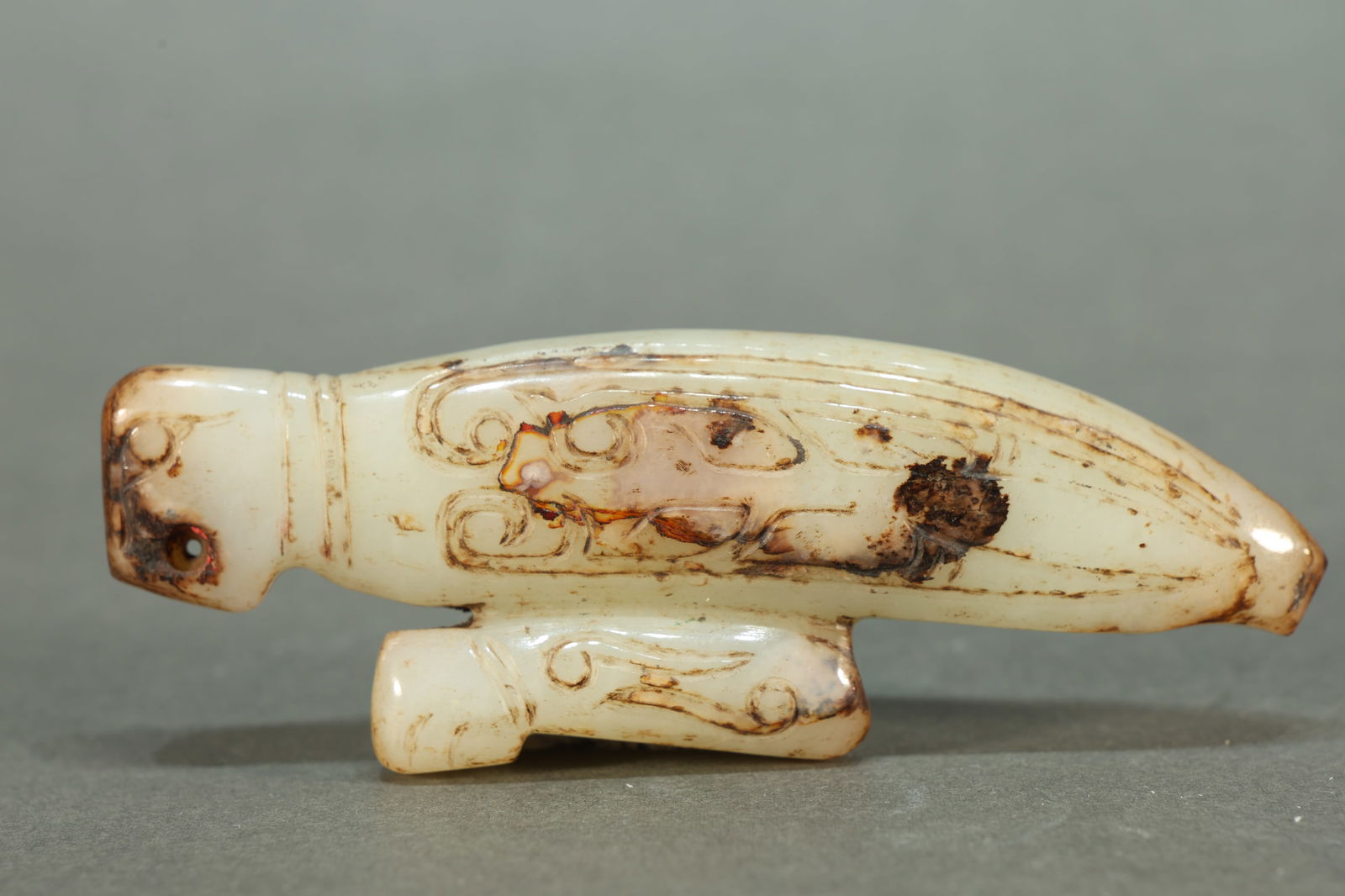 Jade Carved Mantis Shape Ornament (1 of 6)