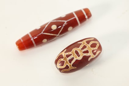 Pair of Dzi Bead