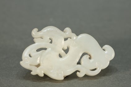 Jade Carved Dragon Shape Bi
