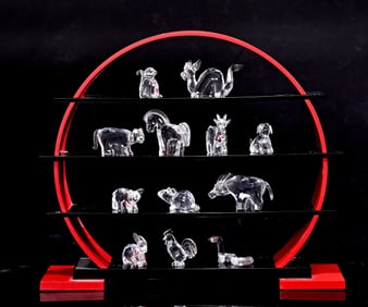 Swarovski Crystal Complete 12 Pieces Zodiac Set With Display