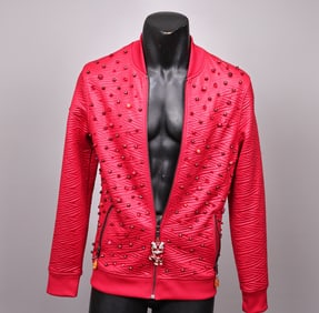 I.N.C Jacquard Red Jacket Men Size S