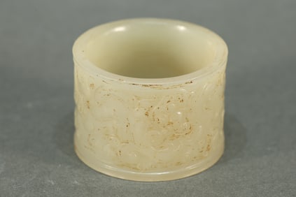 Jade Carved Dragon Pattern Ring
