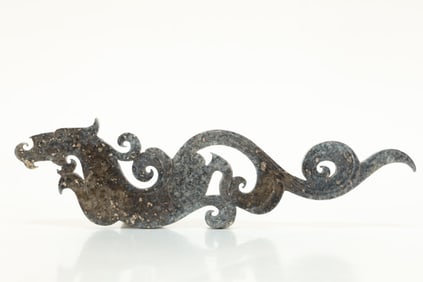 Jade Carved Dragon Shape Bi