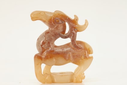 Jade Carved Deer Shape Ornament