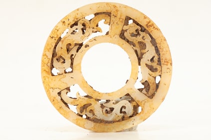 Jade Carved Dragon Pattern Bi