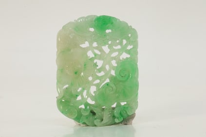 Jadeite Carved Flower Pattern Pendant