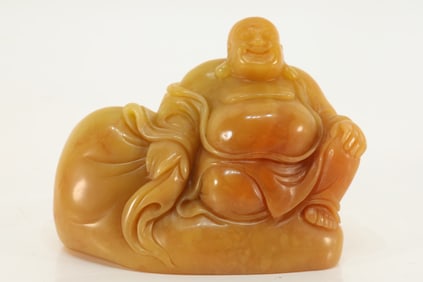 Shoushan Tianhuang Carved Maitreya Ornament