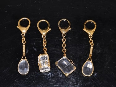 Swarovski Crystal Memories Gold Accent Keychains Set Of 4