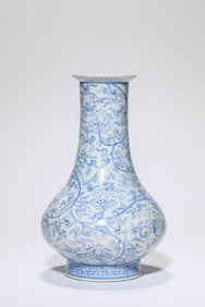 Blue and White Flower Branch Porcelain Vase