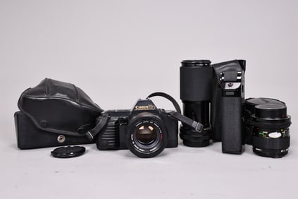 Canon T70, FD 50mm Film Camera With 3 Lense