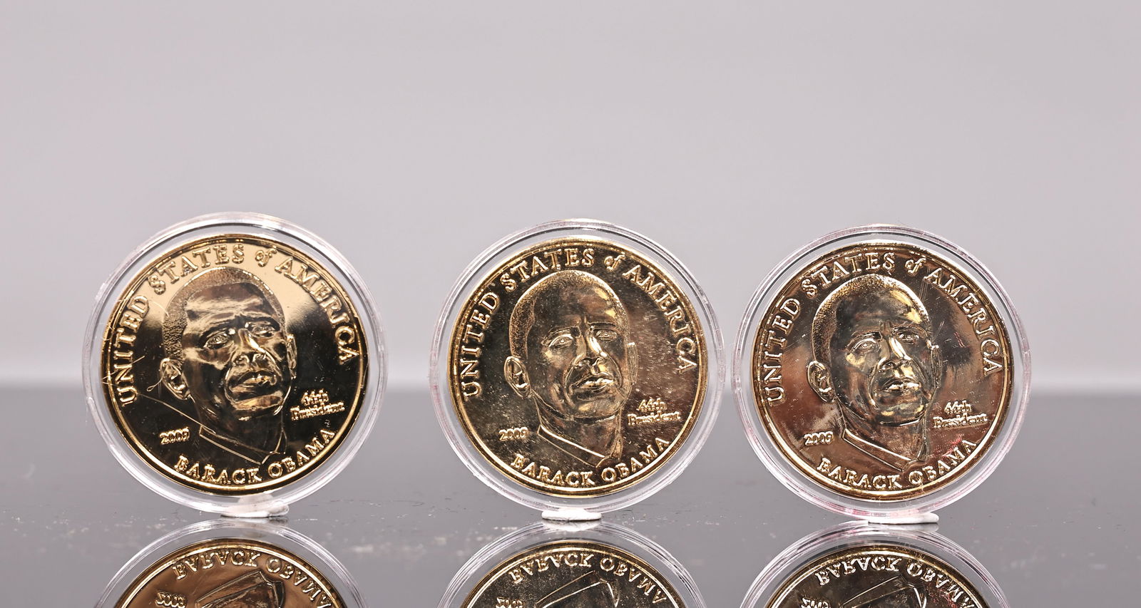 Barack Obama 44th Pres.56th Presidential Token Coin Set Of 3 (1 of 4)