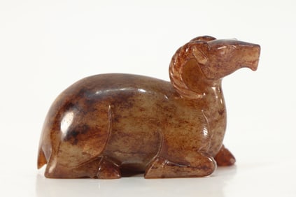 Jade Carved Ram Shape Ornament