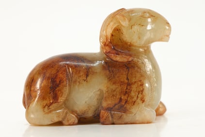 Jade Carved Ram Shape Ornament