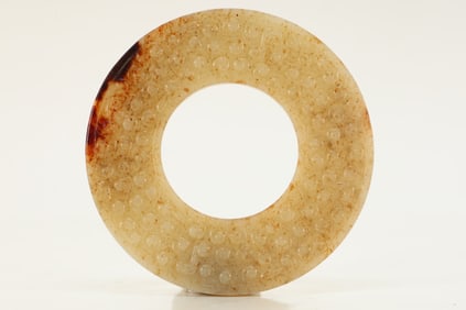 Jade Carved Cloud Pattern Bi
