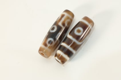 Pair of Dzi Bead