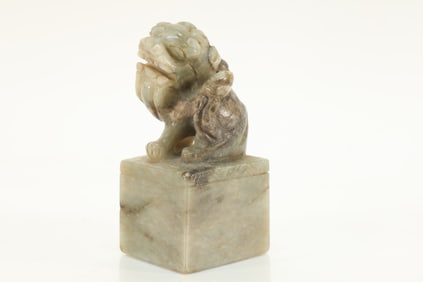 Jade Carved Lion Shape Stone Seal